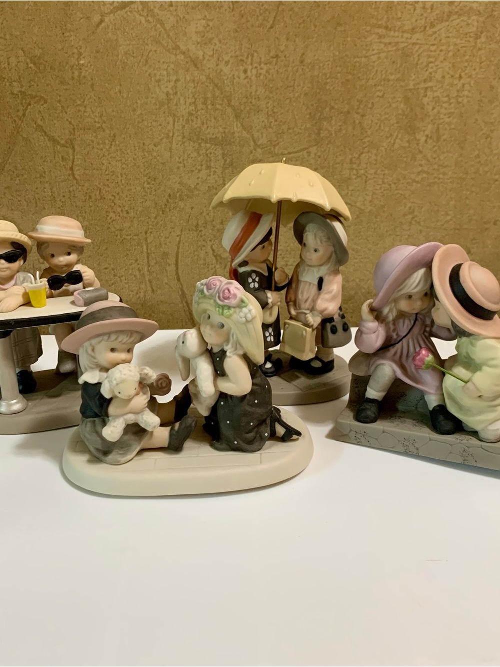 Vintage Enesco Kim Anderson "Pretty As A Picture" Figurine Lot (Set of 4)